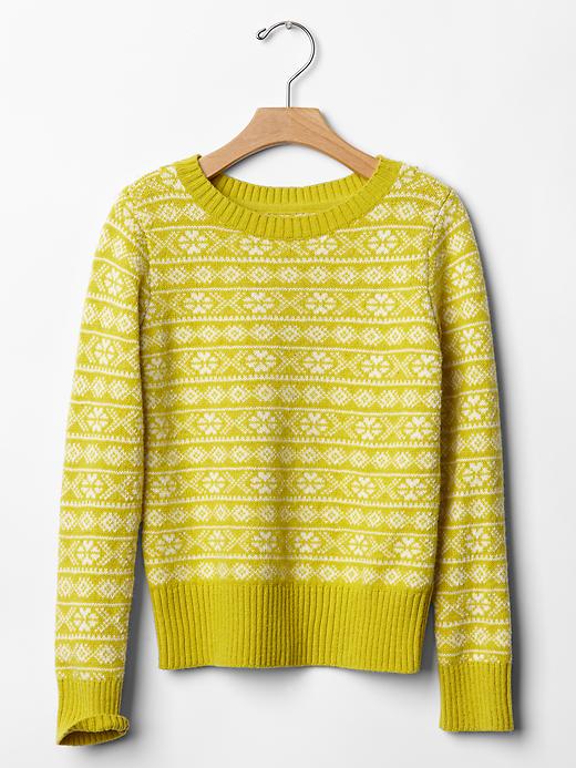 1 of 8 showing, with the color GREEN GRAPE of product Fair isle crewneck sweater