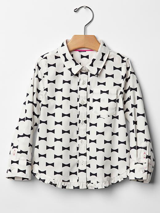 1 of 8 showing, with the color antique white of product Kate Spade New York ♥ GapKids ruffle oxford shirt