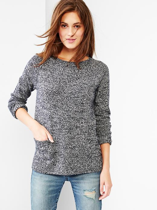 View large product image 1 of 1. Marled raglan sweater
