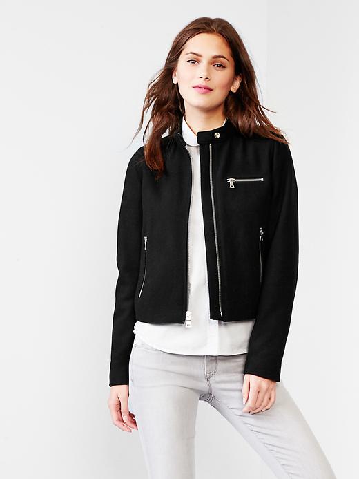 View large product image 1 of 1. Wool biker jacket