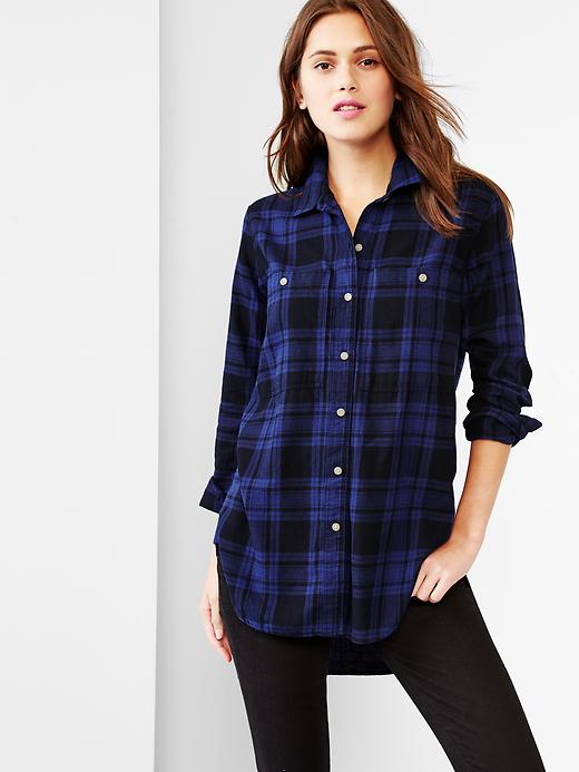 1 of 8 showing, with the color blue plaid of product Plaid tunic