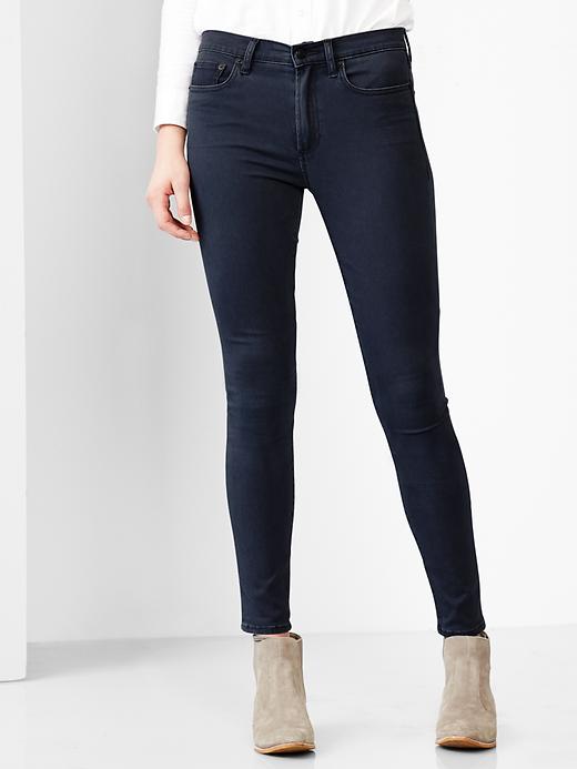 1 of 8 showing, with the color new classic navy of product 1969 silky high-rise skinny jeans