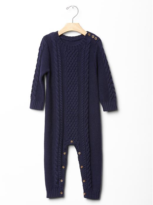 1 of 8 showing, with the color dark night of product Cable knit one-piece