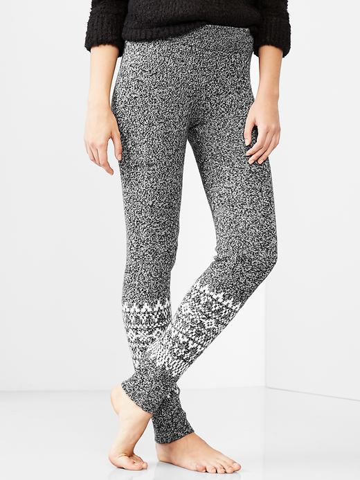 1 of 8 showing, with the color marled black of product Fair isle sweater leggings