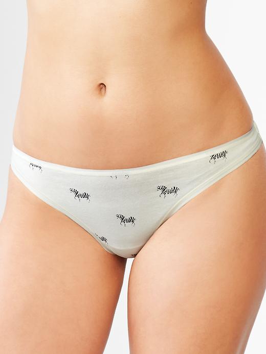 1 of 8 showing, with the color zebra print of product Low-rise printed thong