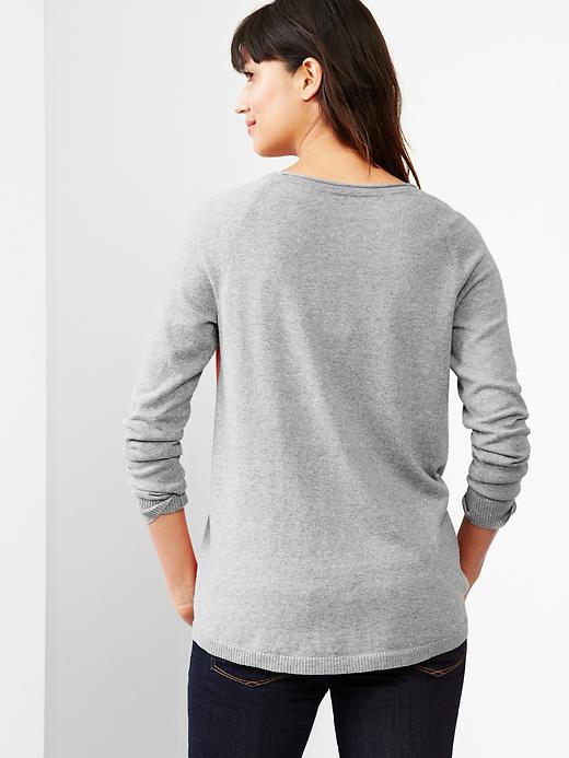 2 of 8 showing, with the color hula red of product Boyfriend colorblock raglan sweater
