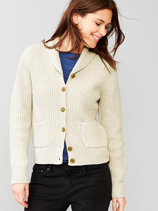 Image number 1 showing, Chunky shawl cardigan