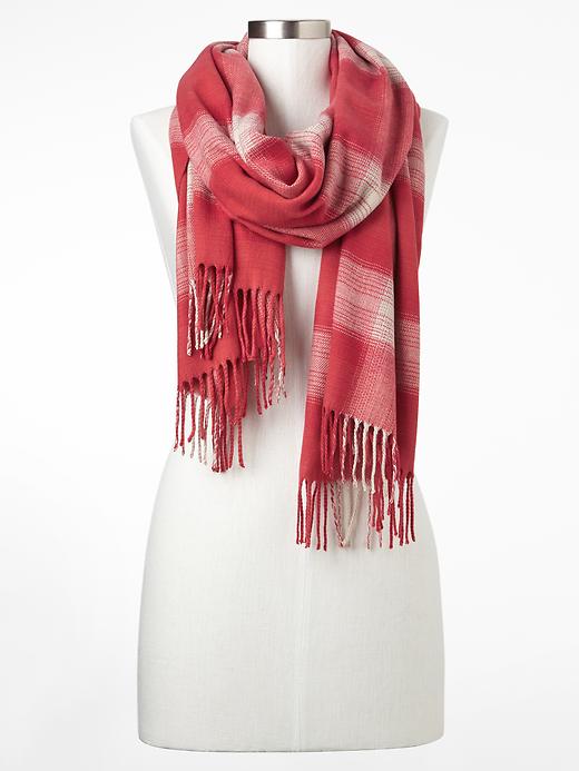 View large product image 1 of 1. Cozy plaid scarf