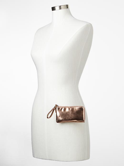 2 of 8 showing, with the color rose gold of product Iridescent metallic wristlet