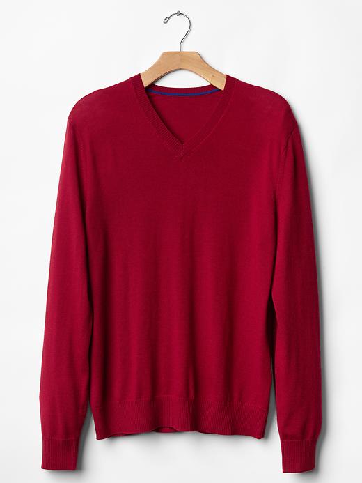 View large product image 2 of 2. Merino V-neck sweater