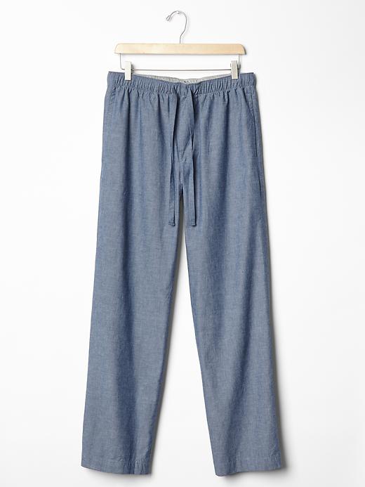 2 of 8 showing, with the color blue of product Chambray PJ pants