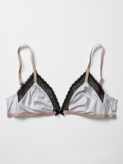 2 of 8 showing, with the color gray matter of product Lacy velvet-trim bralette