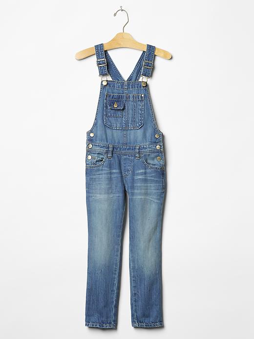 1 of 8 showing, with the color denim of product 1969 vintage denim overalls