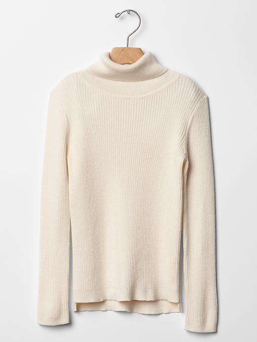 1 of 8 showing, with the color ivory frost of product Ribbed turtleneck sweater