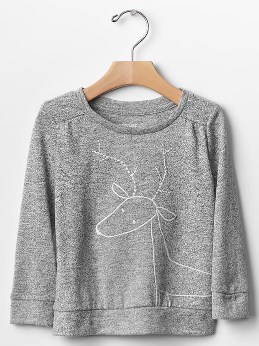 1 of 8 showing, with the color heather grey of product Festive marl graphic tee