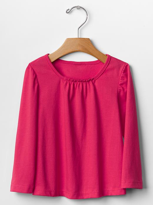 1 of 8 showing, with the color bright claret of product Ruffle tee