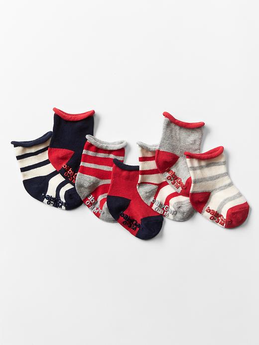 1 of 8 showing, with the color red of product Americana socks (7-pack)
