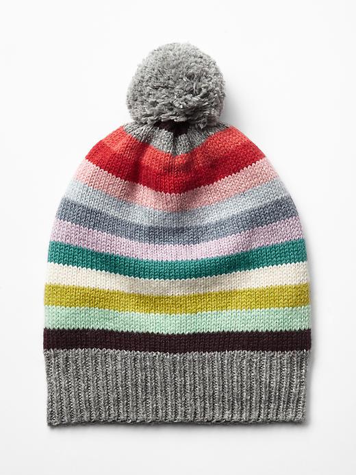 1 of 8 showing, with the color multi stripe of product Holiday stripe beanie