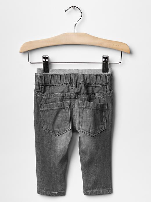 2 of 8 showing, with the color grey denim of product Pull-on slim jeans