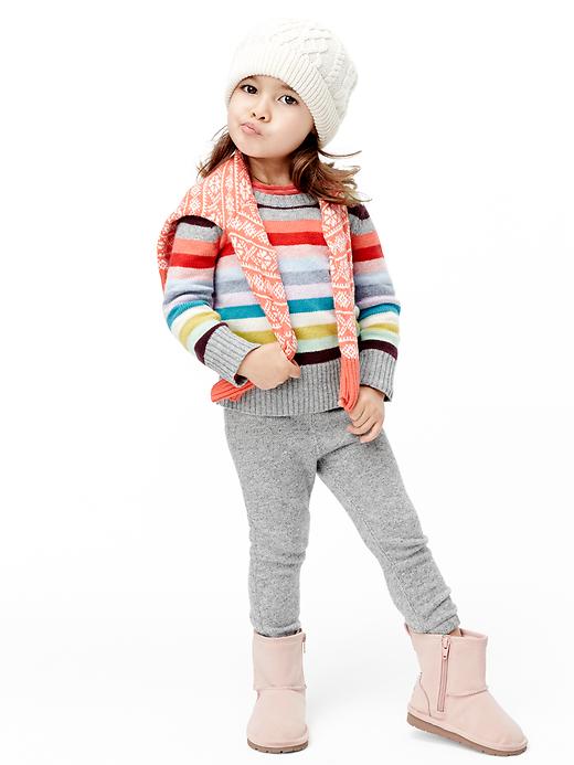 2 of 8 showing, with the color grey heather of product Holiday stripe sweater