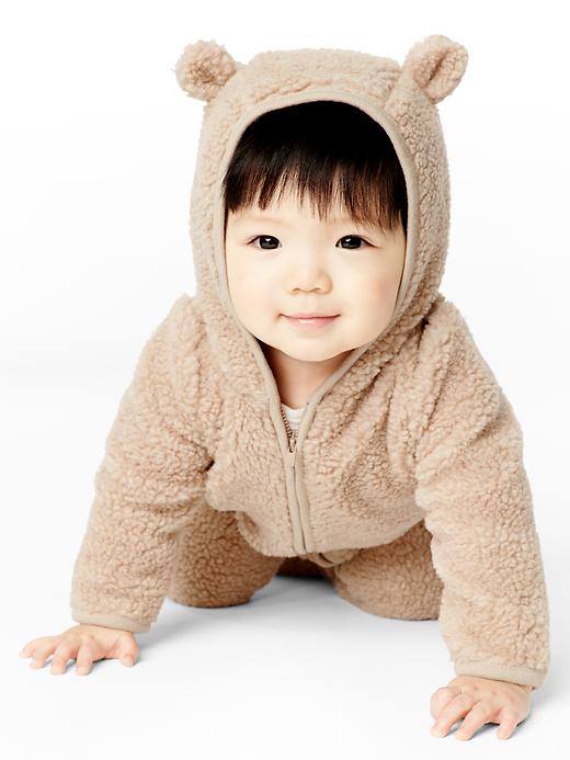 2 of 8 showing, with the color brown of product Sherpa bear one-piece