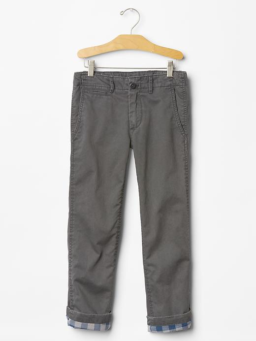 1 of 8 showing, with the color cast iron of product Flannel-lined straight khakis