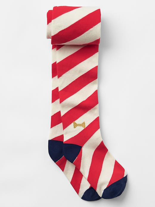 1 of 8 showing, with the color ANTIQUE WHITE of product Kate Spade New York ♥ GapKids bias stripe tights
