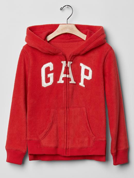 Gap red zip up hoodie deals