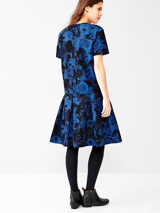 2 of 8 showing, with the color blue floral of product Floral drop-waist dress
