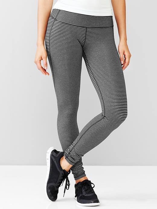 1 of 8 showing, with the color light heather gray of product GapFit gFast skinny stripe leggings