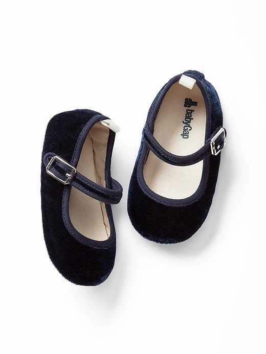 1 of 8 showing, with the color dark night of product Velvet mary jane flats