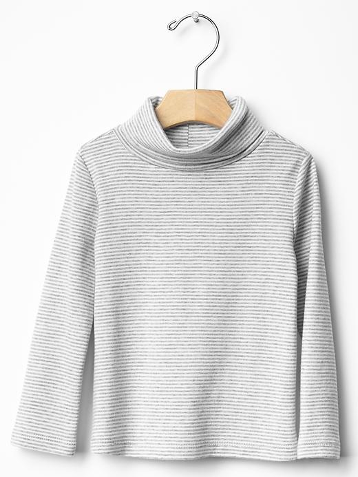 1 of 8 showing, with the color ivory frost of product Stripe turtleneck tee