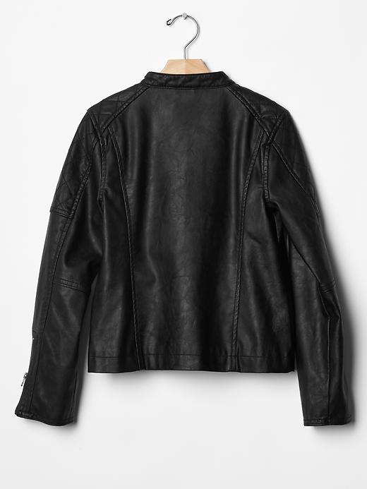 2 of 8 showing, with the color true black of product Quilted moto jacket