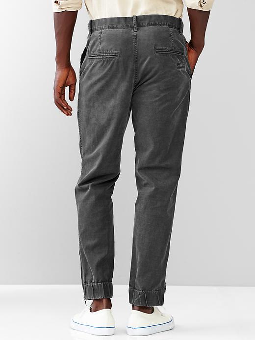2 of 8 showing, with the color black night of product Twill side-zip track pants