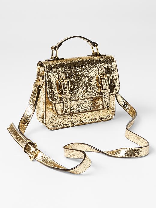 1 of 8 showing, with the color GOLD GLITTER 142 of product Kate Spade New York ♥ GapKids glitter satchel