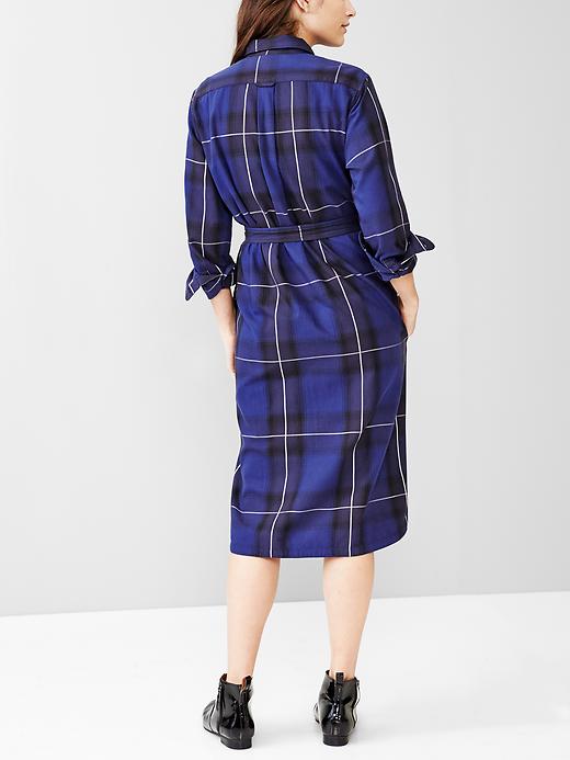 2 of 8 showing, with the color blue plaid of product Plaid shirtdress