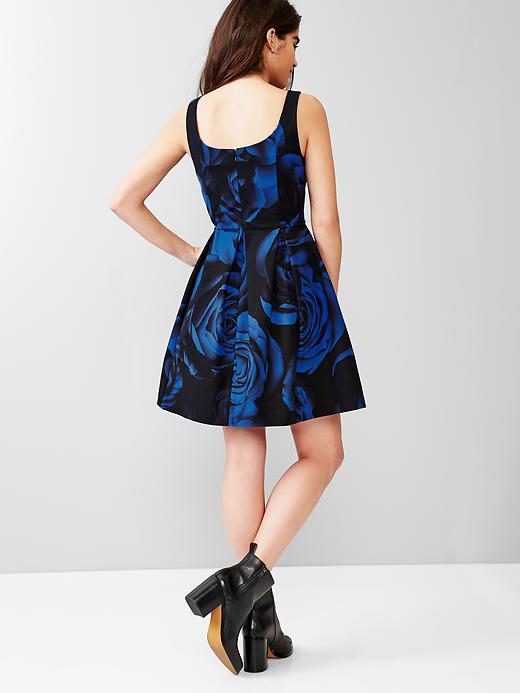 2 of 8 showing, with the color blue floral of product Tank fit & flare dress