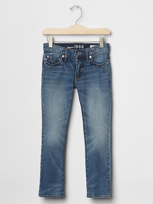 1 of 8 showing, with the color light denim of product Kids Super Skinny Jeans with Fantastiflex