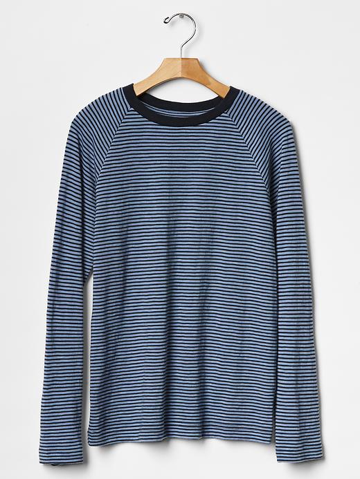 1 of 8 showing, with the color air stream blue of product Stripe raglan tee