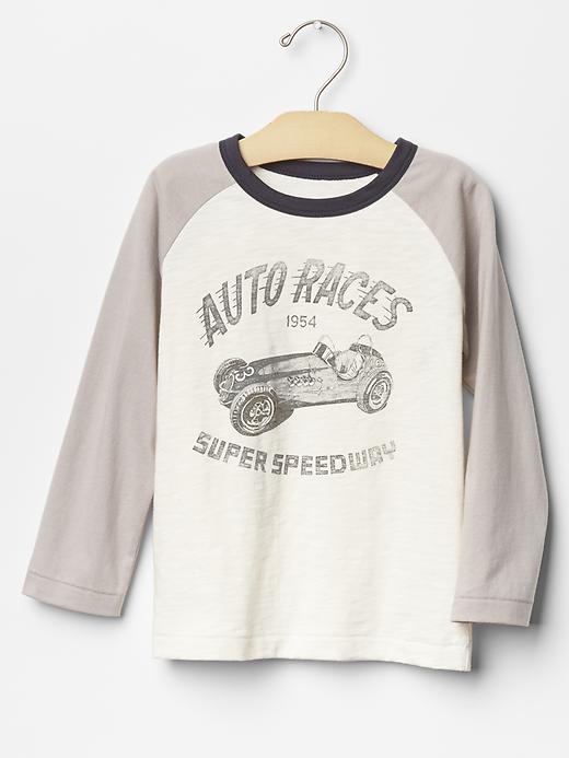 1 of 8 showing, with the color ivory frost of product Graphic baseball tee