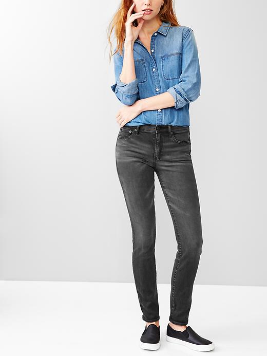 1 of 8 showing, with the color black stonewash of product 1969 resolution slim straight jeans