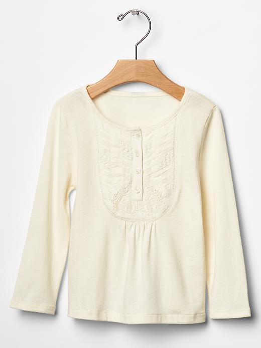 1 of 8 showing, with the color ivory frost of product Crochet bib top