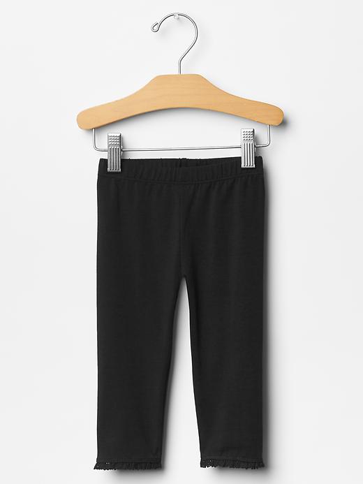 1 of 8 showing, with the color black night of product Baby Lace-Trim Leggings