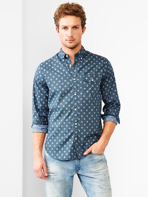1 of 8 showing, with the color dark pearl of product Dots on dots print shirt