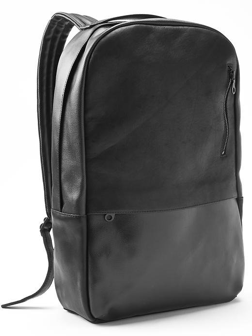 View large product image 1 of 1. Gap + GQ En Noir canvas leather backpack