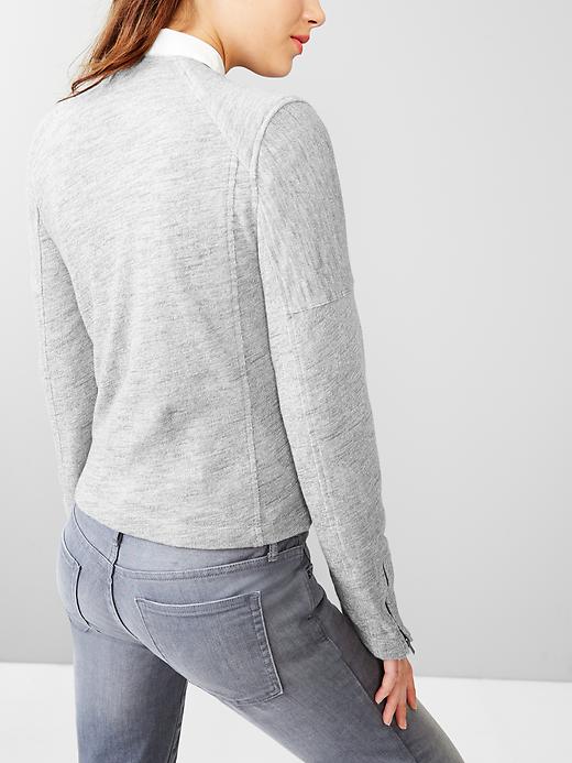2 of 8 showing, with the color grey of product Knit moto jacket