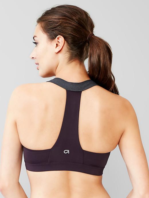 2 of 8 showing, with the color new vineyard of product Medium Support T-Back Sports Bra