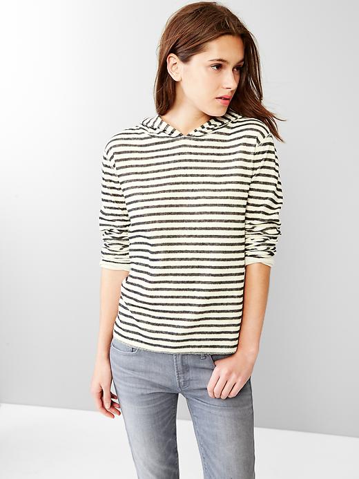 1 of 8 showing, with the color grey heather stripe of product Stripe textural hoodie