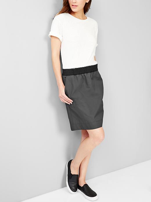 1 of 8 showing, with the color washed black of product Pull-on colorblock skirt