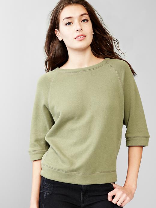 1 of 8 showing, with the color olive orchard of product Raglan elbow-sleeve sweatshirt